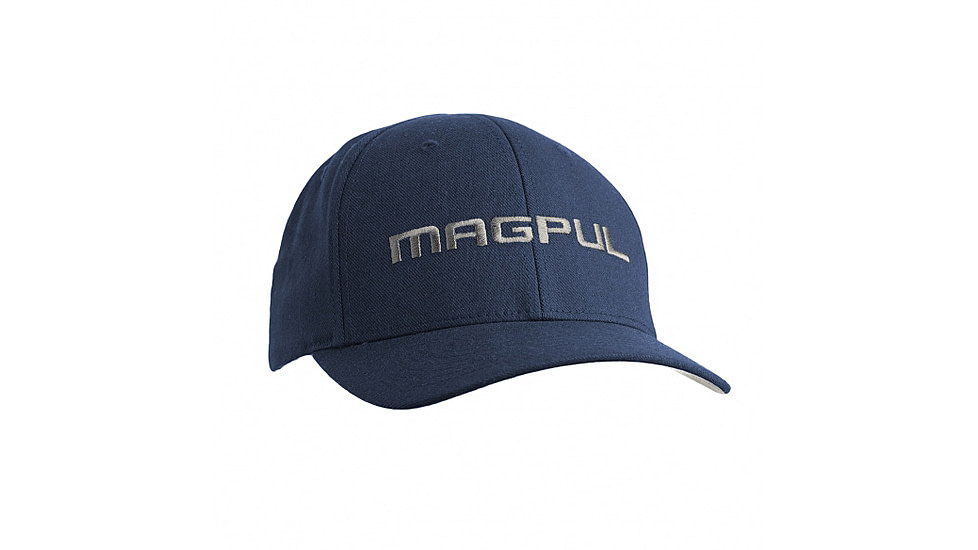 Magpul Industries Wordmark Stretch Fit Hat, Navy, L/XL, MAG1103-410-L/X
