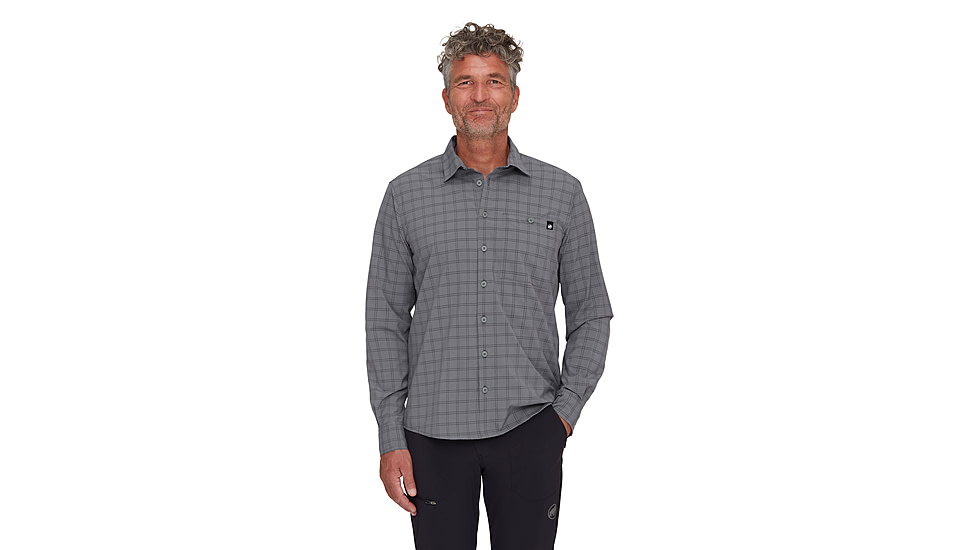 Mammut Lenni Longsleeve Shirt - Mens, Steel-Black, M, 1015-01461-00722-114