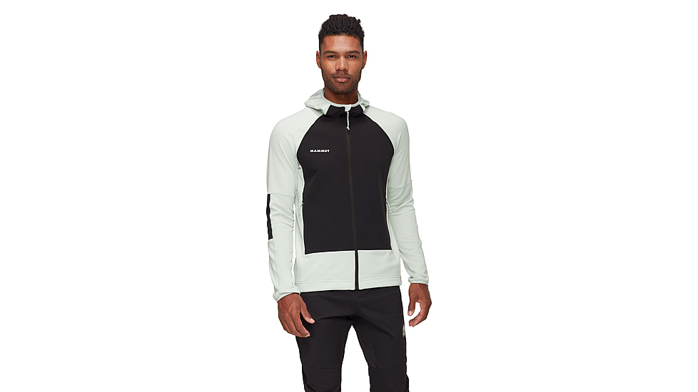 Mammut Massone ML Hooded Jacket - Mens, Silver Sage-Black, XL, 1014-06190-1300-116