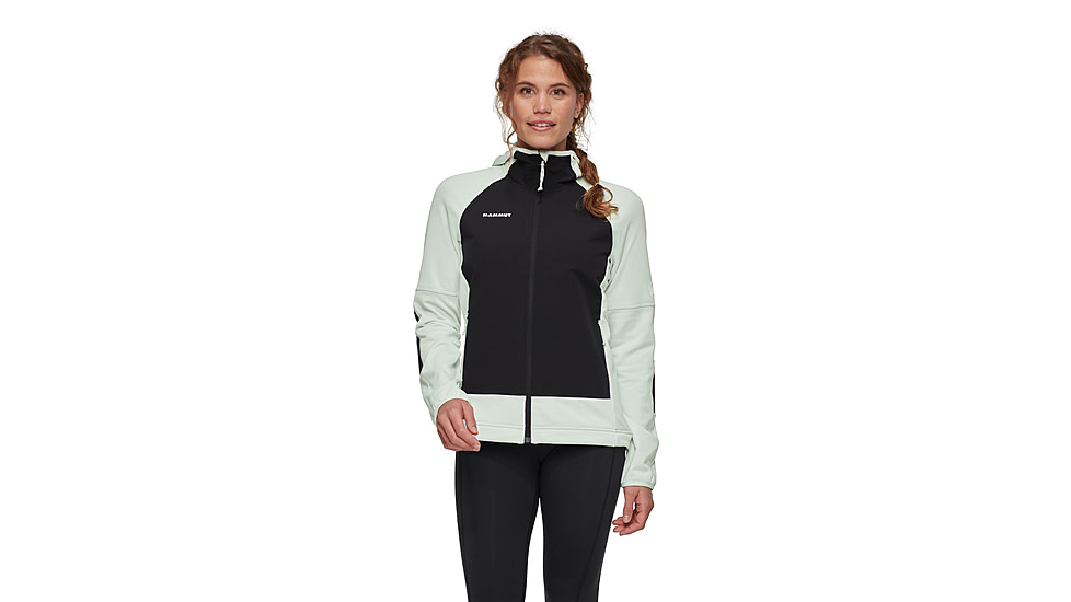 Mammut Massone ML Hooded Jacket - Womens, Silver Sage-Black, L, 1014-06200-1300-115