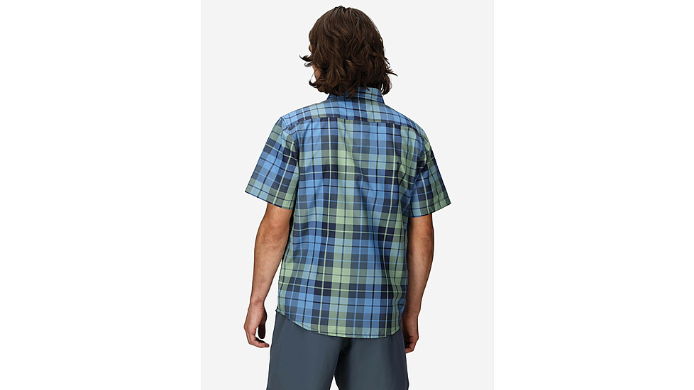 Marmot AirExchange SolarShield Novelty SS Shirt - Mens, Arctic Navy Wayland Plaid, S, M16075-24291S