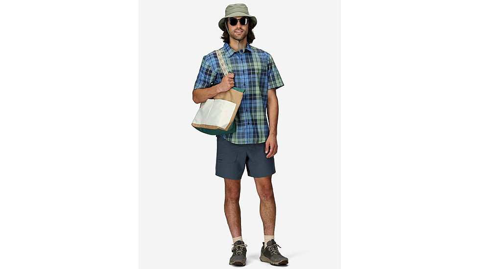Marmot AirExchange SolarShield Novelty SS Shirt - Mens, Arctic Navy Wayland Plaid, S, M16075-24291S
