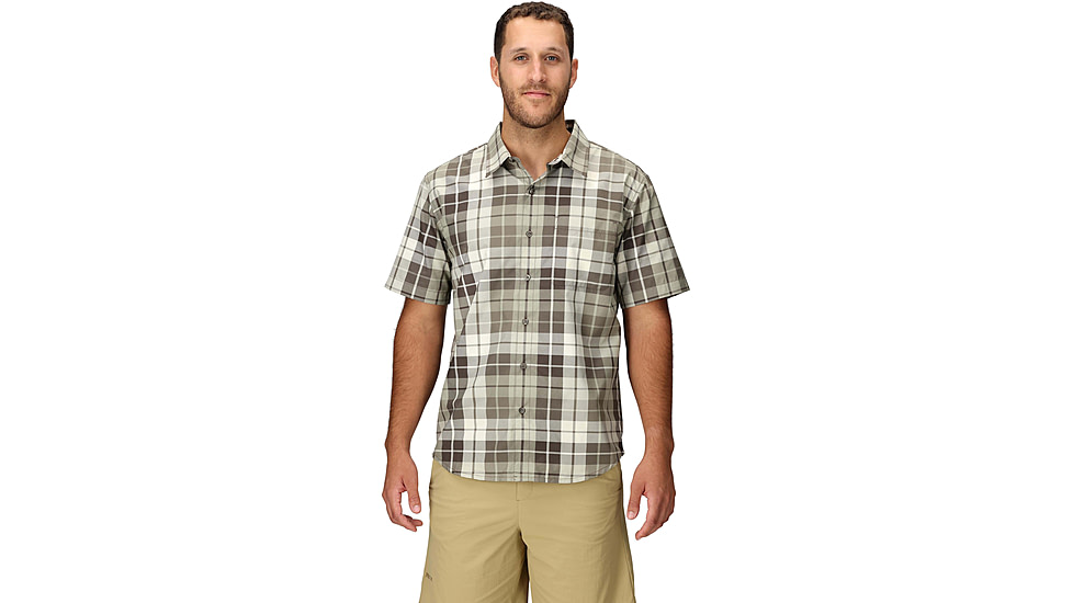 Marmot AirExchange SolarShield Novelty SS Shirt - Mens, Hickory Nut Wayland Plaid, L, M16075-24292L