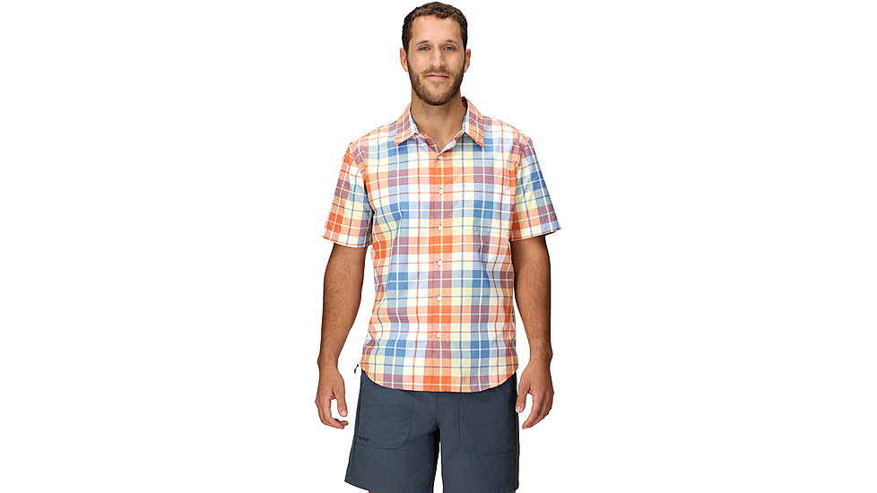 Marmot AirExchange SolarShield Novelty SS Shirt - Mens, Pomelo Wayland Plaid, XL, M16075-24293XL