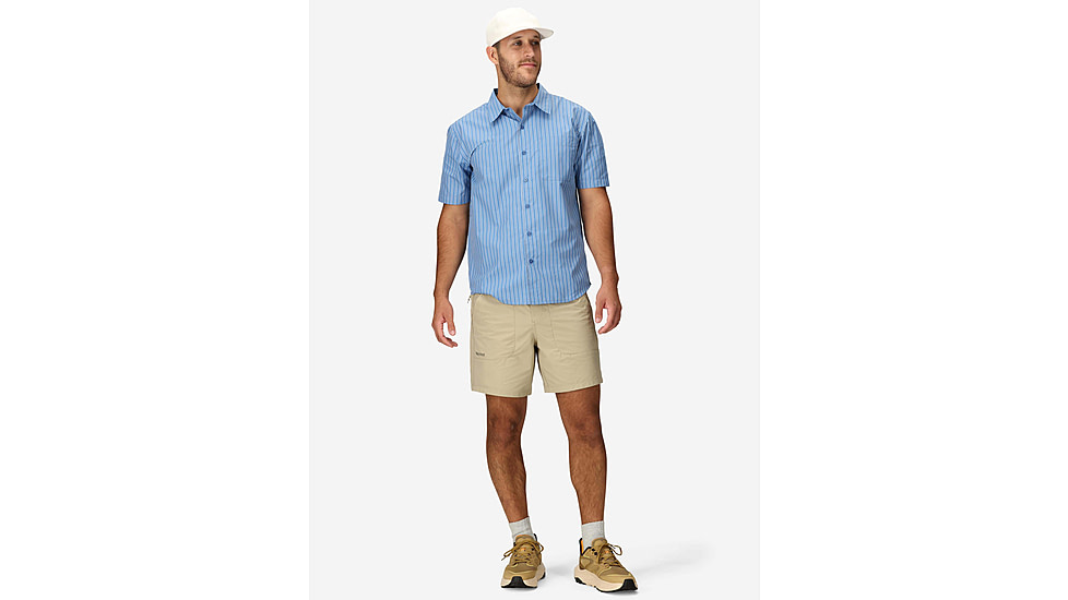 Marmot AirExchange SolarShield Novelty SS Shirt - Mens, Rain Cloud Tomales Stripe, L, M16075-24297L