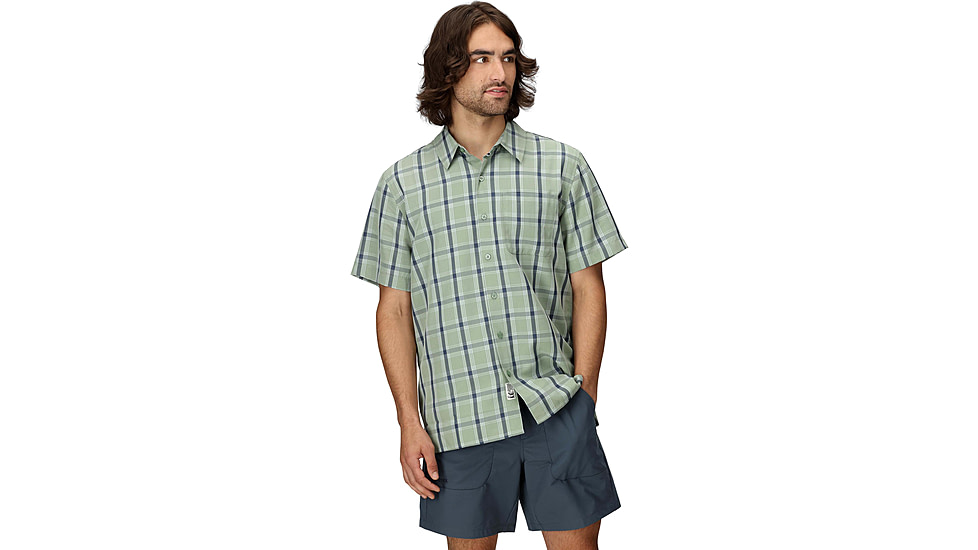 Marmot Eldridge Novelty Classic SS - Mens, Agate Green Oliver Plaid, XL, M10665-24289XL