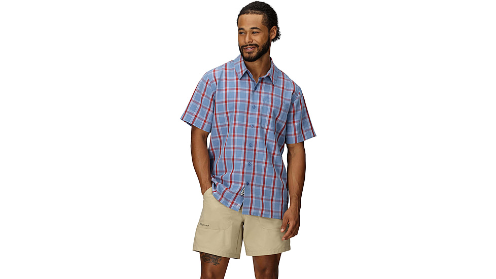 Marmot Eldridge Novelty Classic SS - Mens, Rain Cloud Oliver Plaid, M, M10665-24388M