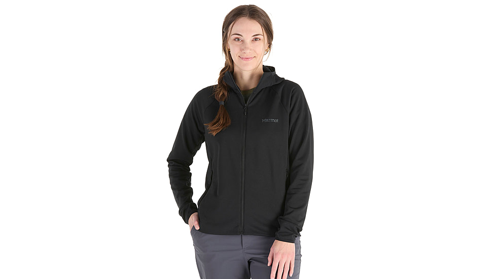Marmot Leconte Fleece Hoody - Womens, Black, Small, M15393-001-S