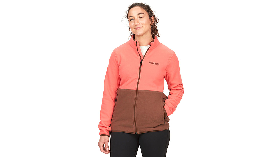 Marmot Rocklin Full Zip Jacket - Womens, Grapefruit/Pinecone, Large, M12402-22519-L