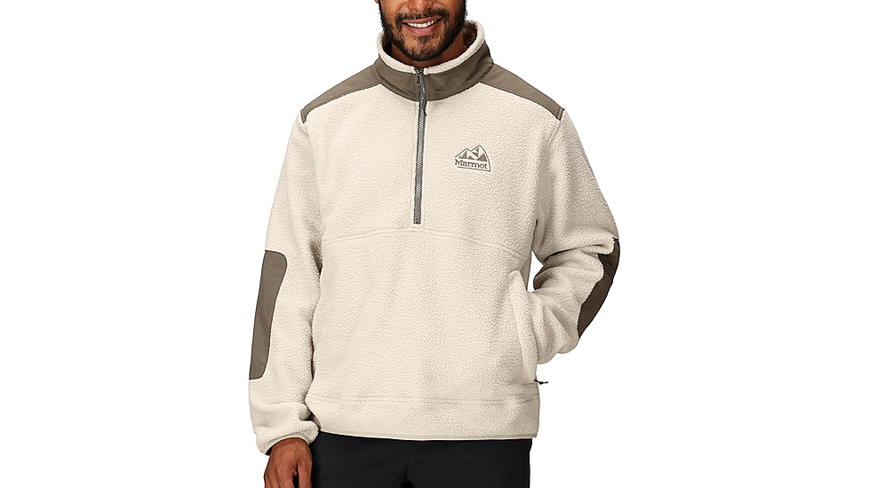 Marmot Wanderer High Pile Fleece Pullover - Mens, Birch Bark, Medium, 195115340506