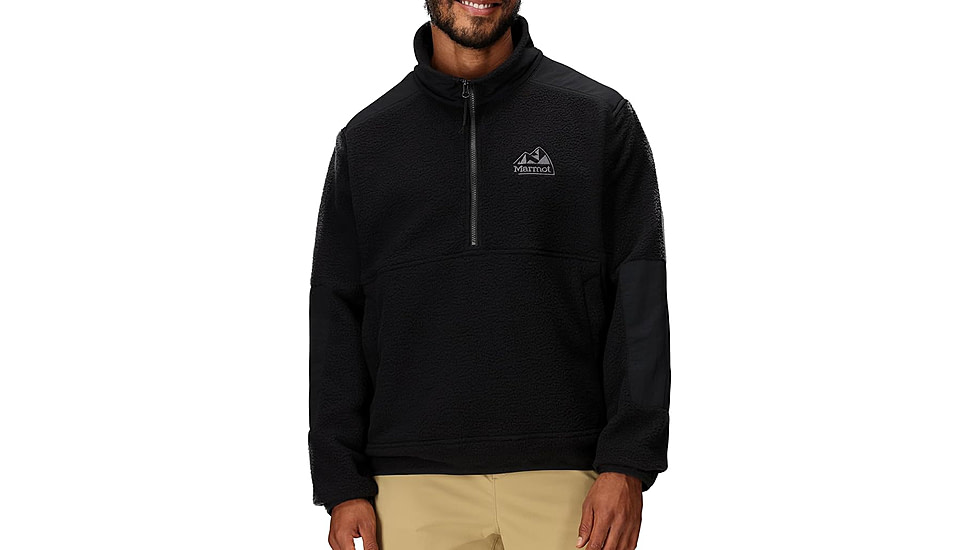 Marmot Wanderer High Pile Fleece Pullover - Mens, Black, Medium, 195115340407