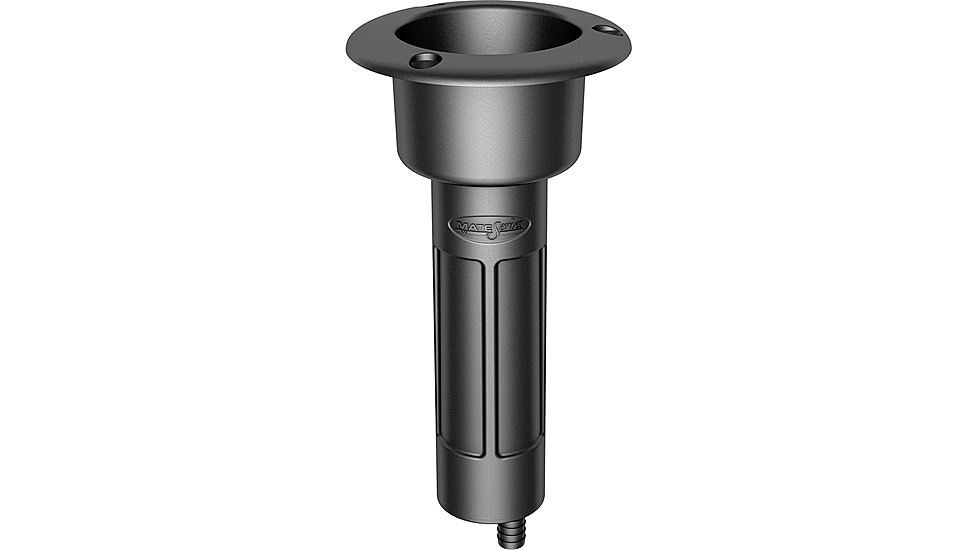 Mate Series Plastic 0 Rod &amp; Cup Holder - Drain - Round Top - Black 72520
