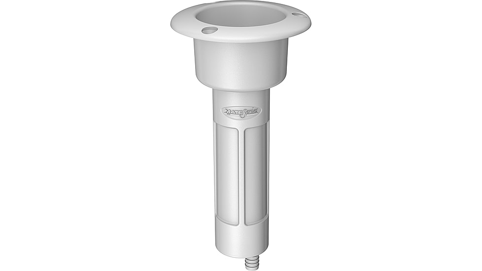 Mate Series Plastic 0 Rod &amp; Cup Holder - Drain - Round Top - White 72521