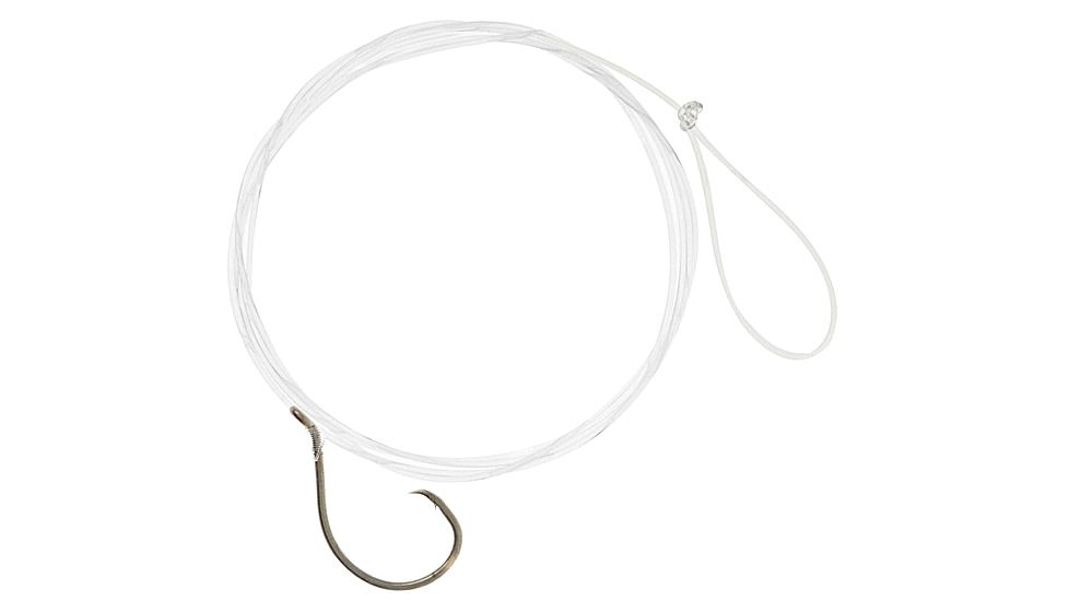 Matzuo 18in Fluorocarbon Circle Snell Hook, Black Chrome, Size 10, 213011-10