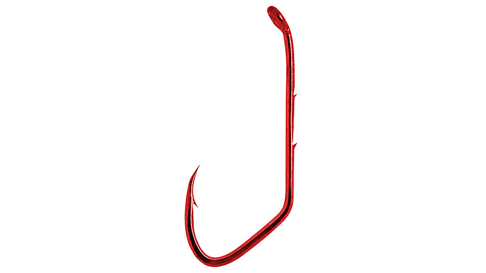 Matzuo Baitholder Sickle Down Eye Hook, Red Chrome, Size 8, 25 Pack, 140062-8