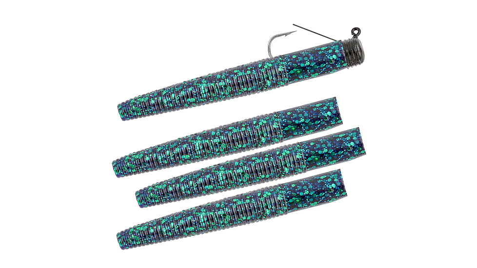 Matzuo Weedless Ned Rig, Black/Blue, 1/8oz, 4 Pack, MZMFW18-BB