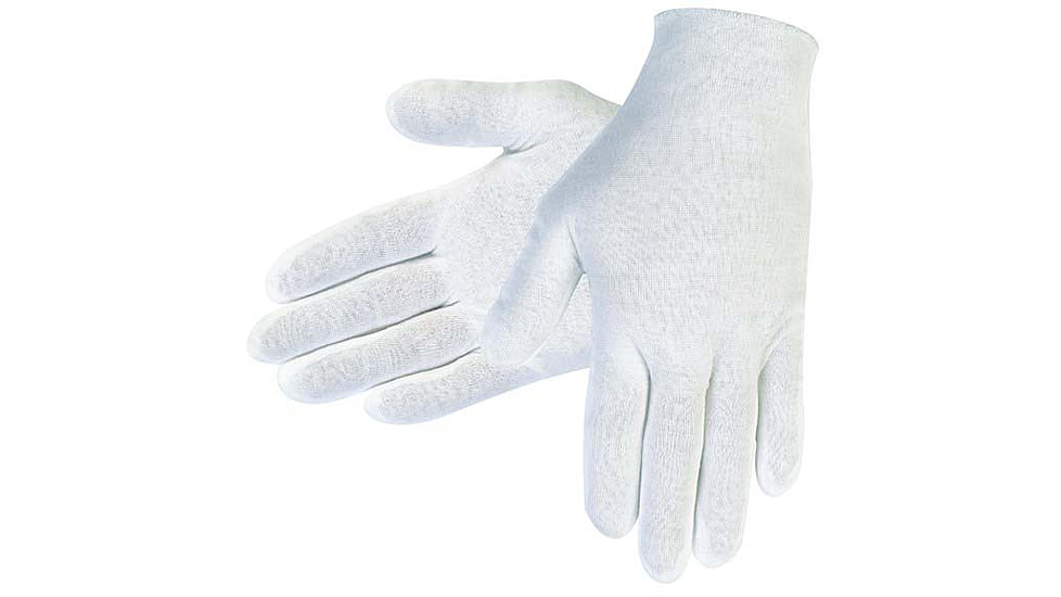 MCR Safety Heavy Weight 100% Cotton Lisle Inspectors Gloves - Men's, Large, White, Straight Thumb, 8612C