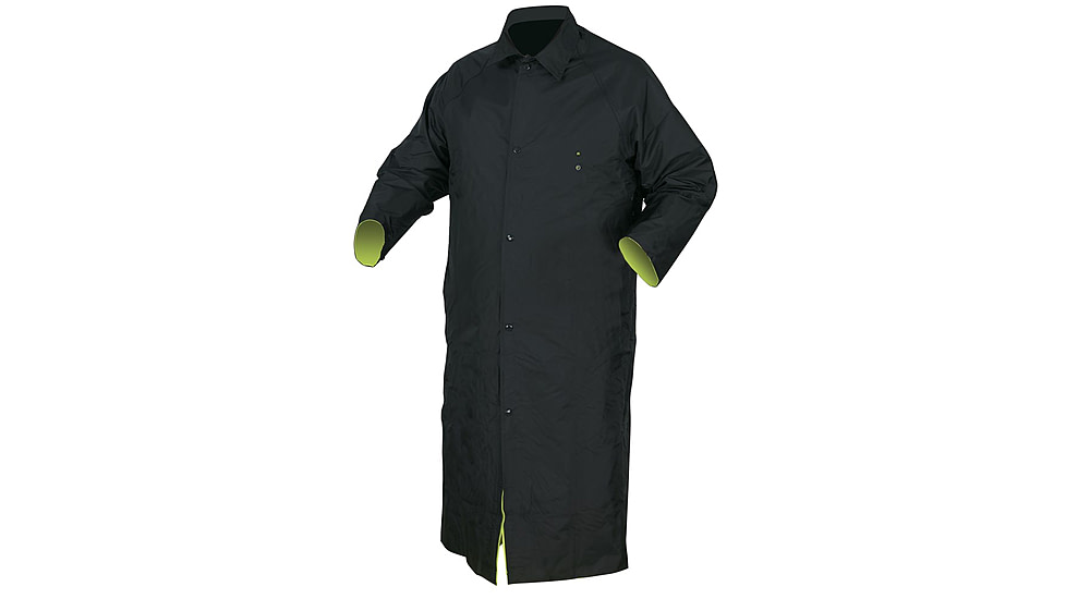 MCR Safety Luminator Premium Waterproof Raincoat, .54mm Nylon/PVC - PVC/Nylon, Reversible Coat to Black, Lime/Black, XL, 7368CRXL