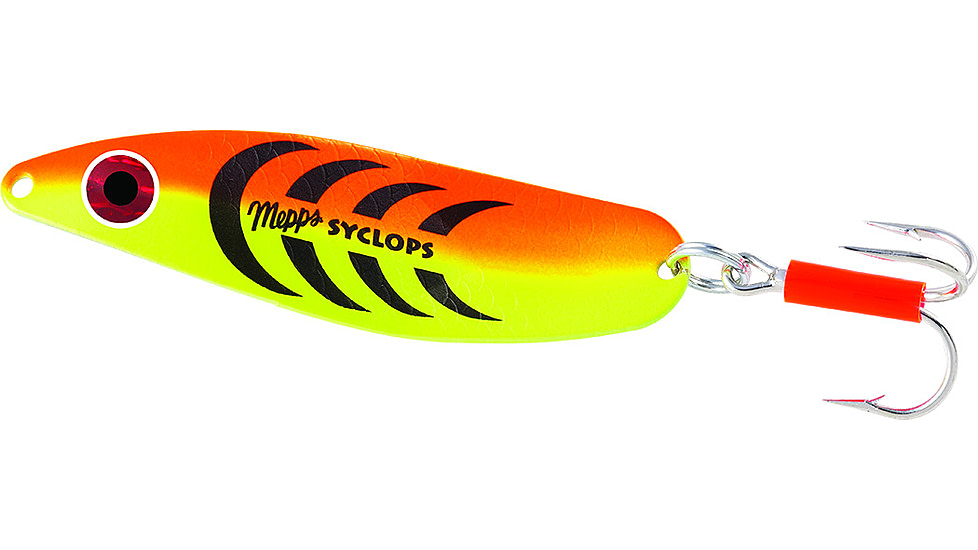 Mepps Syclops-Plain Treble 5/8oz Hot Orange/Chartreuse, SY2 HOC