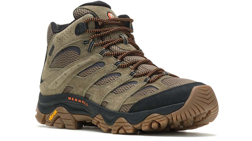 Merrell Moab 3 Mid Waterproof Shoes - Mens, Olive/Gum, 10 US, J036549-10.0