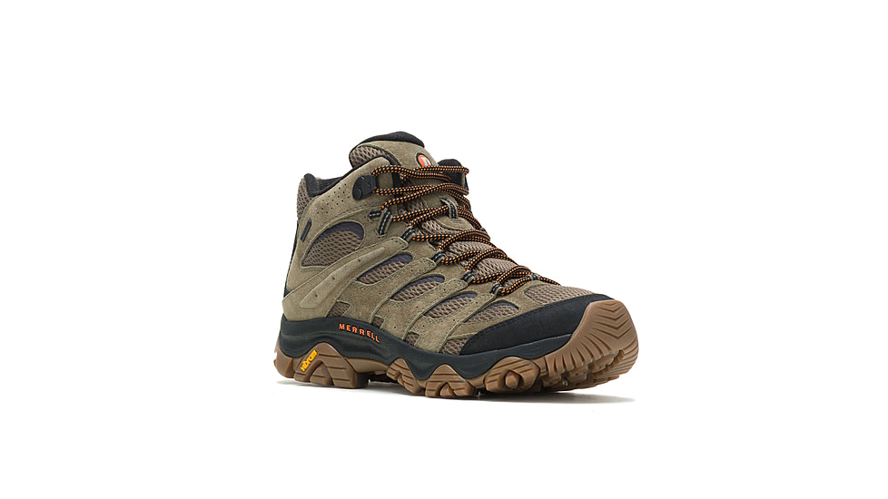 Merrell Moab 3 Mid WP Hiking Shoes - Mens, Wide, Olive/Gum, 11, J036549W-11