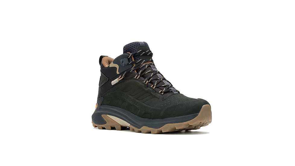 Merrell Moab Speed 2 Leather Mid WP Hiking Shoes - Mens, Black, 9 US, J037777-9