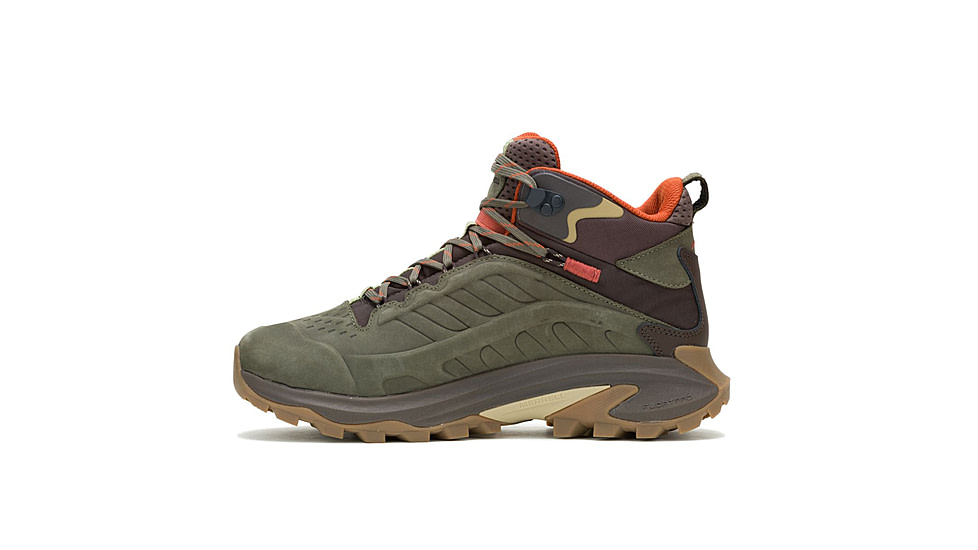 Merrell Moab Speed 2 Leather Mid WP Hiking Shoes - Mens, Olive, 10.5 US, J037781-10.5