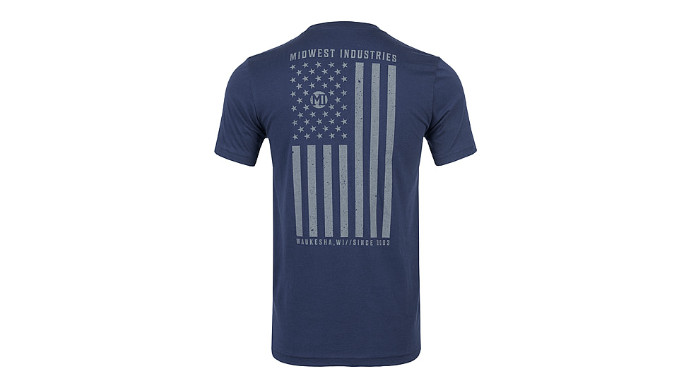 Midwest Industries Flag T-Shirt, Navy, Large, MI-TEE-FLAG-LARGE
