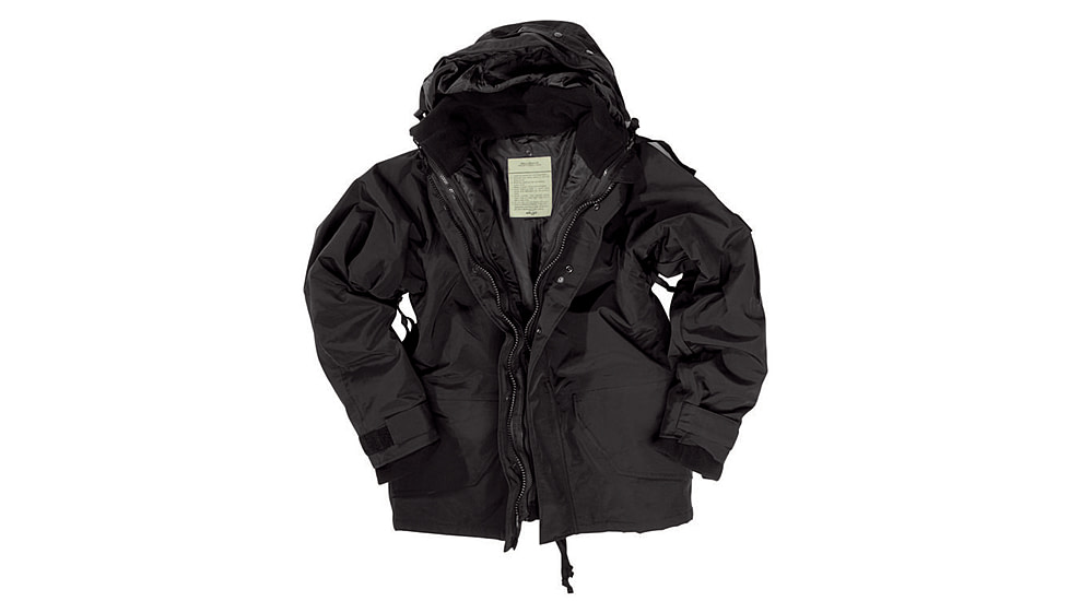 MIL-TEC Trilam Wet Weather Jacket w/ Fleece Liner - Men's, Black, Extra Large, 10615002-905