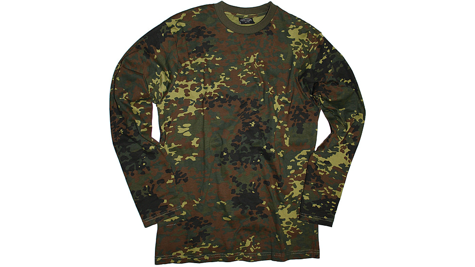 MIL-TEC Camo Long Sleeve T-Shirt, Flecktarn Camo, 3XL, 11065021-907