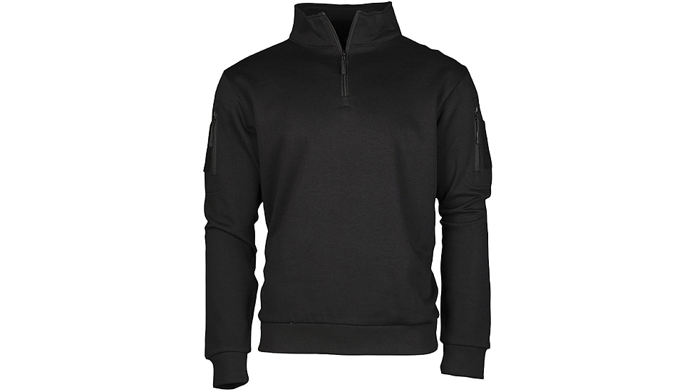 MIL-TEC Tactical 1/4 Zip Sweatshirt - Men's, Black, 2XL, 11472502-906