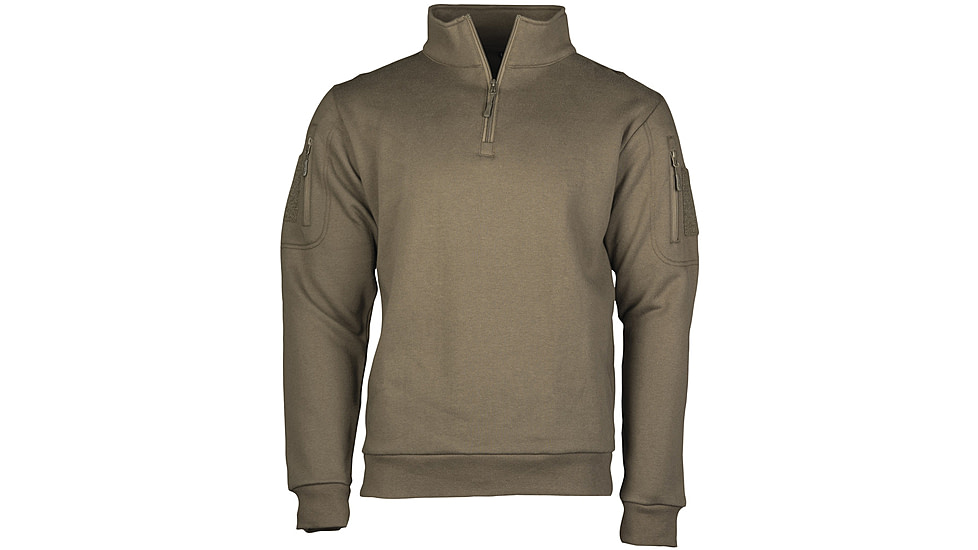 MIL-TEC Tactical 1/4 Zip Sweatshirt - Men's, Ranger Green, Extra Large, 11472512-905