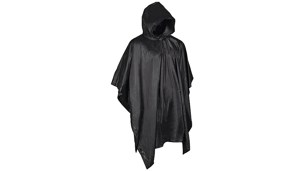 MIL-TEC Vinyl Poncho, Black, One Size, 10628502