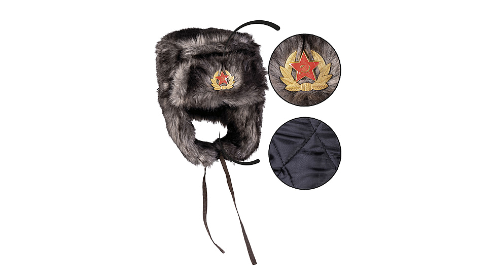 MIL-TEC Shapka Winter Hat, Black, Small, 12104002-902