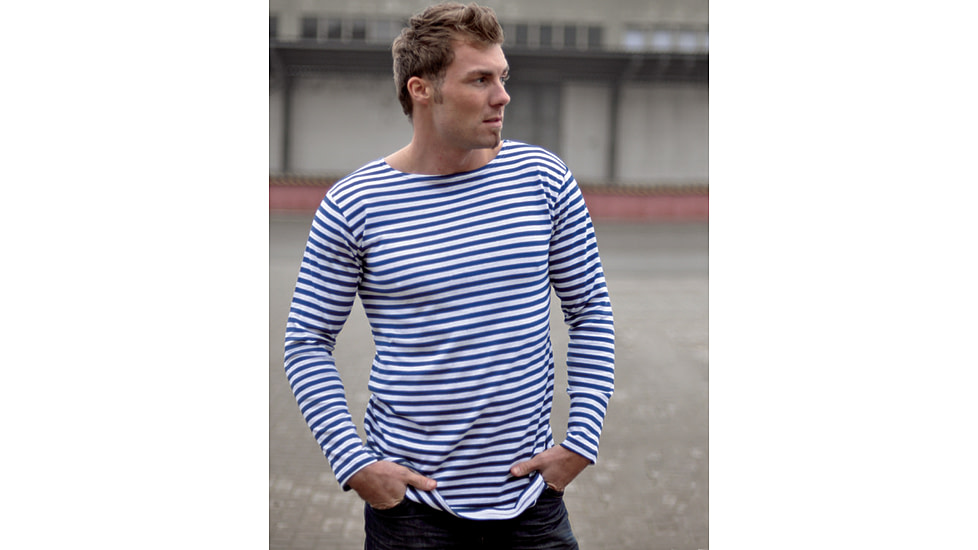 MIL-TEC Striped Summer Sweater - Men's, Blue/White, Small, 10813000-902