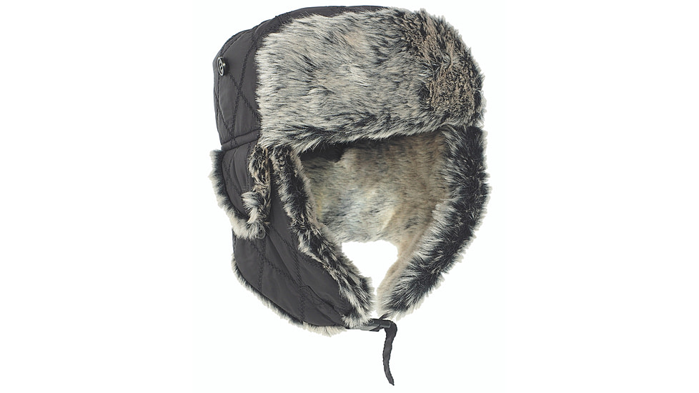 MIL-TEC Winter Cap w/Fake Fur - Mens, Black, Extra Large, 12104602-905