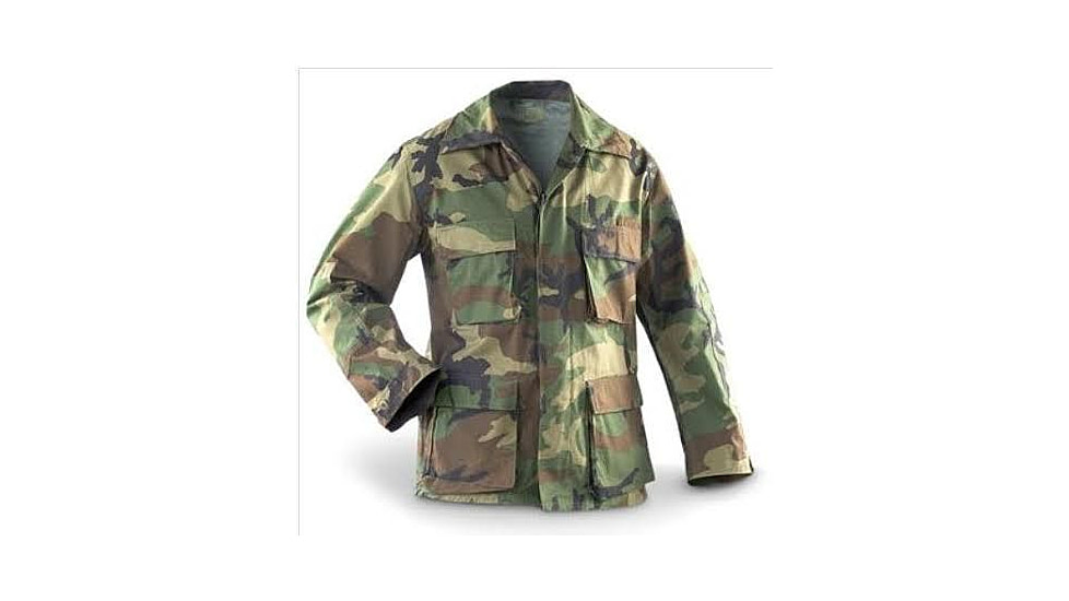 Military Surplus GI BDU Jacket Ripstop Irregular-Mens, Small, Woodland Camo, MS100BIRRS