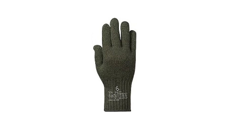 Military Surplus Glove Liner Inserts, Wool, 3 Size, OD Green, MG107ODS