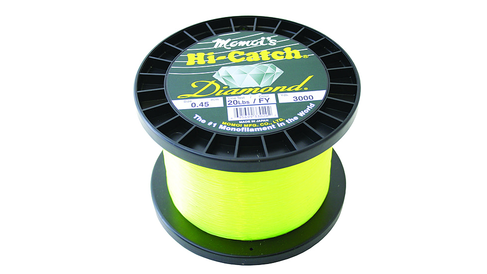 Momoi Hi-Catch Diamond Mono Line 20lb 3000yd Hi-Vis Yellow, 33020