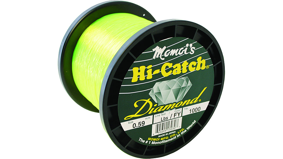 Momoi Hi-Catch Diamond Mono Line 40lb 1000yd Hi-Vis Yellow, 13040