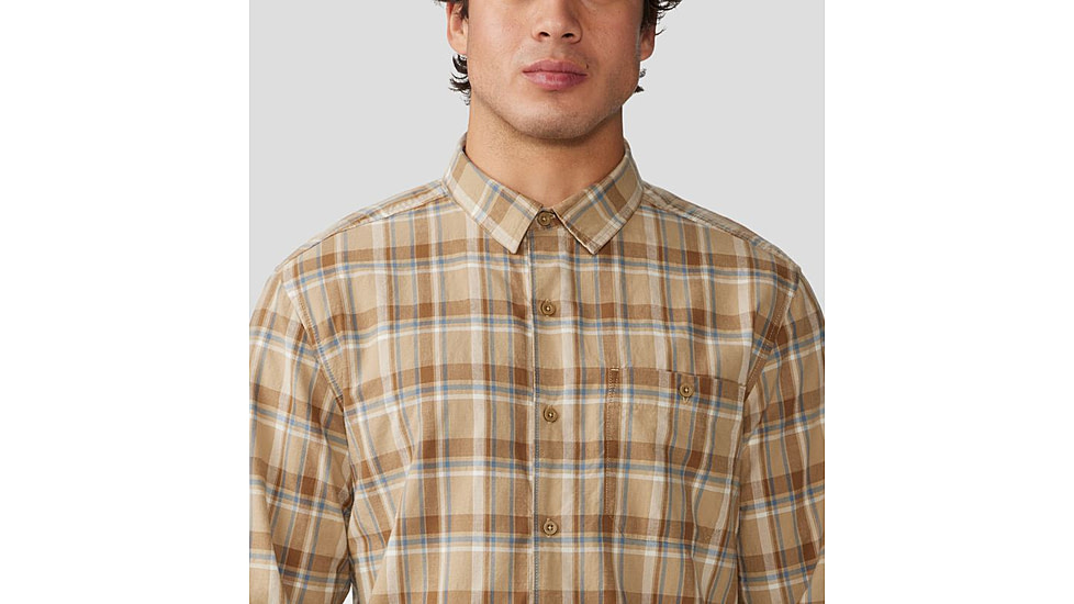 Mountain Hardwear Big Cottonwood Short Sleeve Shirt - Mens, Moab Tan Canopy Plaid, Extra Large, 1829001214-XL