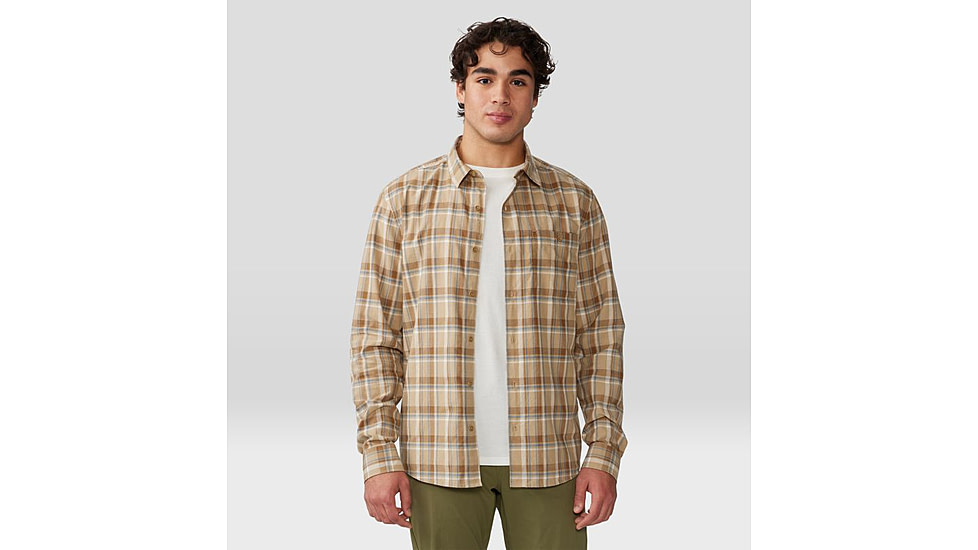 Mountain Hardwear Big Cottonwood Short Sleeve Shirt - Mens, Moab Tan Canopy Plaid, Extra Large, 1829001214-XL
