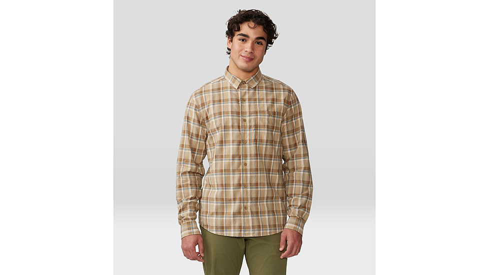 Mountain Hardwear Big Cottonwood Short Sleeve Shirt - Mens, Moab Tan Canopy Plaid, Extra Large, 1829001214-XL