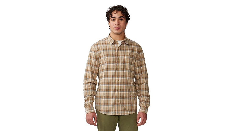 Mountain Hardwear Big Cottonwood Short Sleeve Shirt - Mens, Moab Tan Canopy Plaid, Extra Large, 1829001214-XL