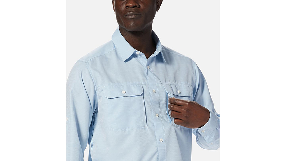 Mountain Hardwear Canyon Long Sleeve Shirt - Mens, Blue Chambray, 2XL, 1648751453-XXL