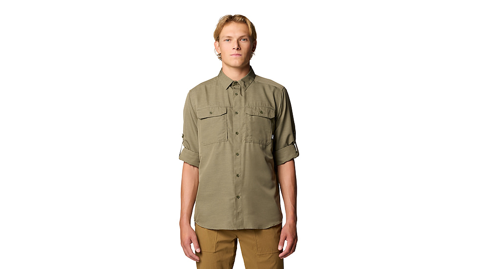 Mountain Hardwear Canyon Long Sleeve Shirt - Mens, Stone Green, XXL, 190423047475
