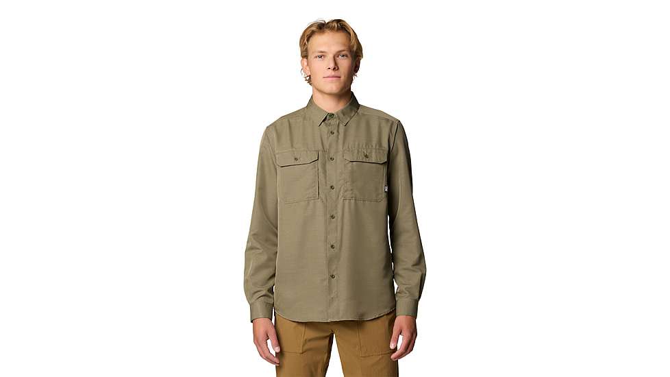 Mountain Hardwear Canyon Long Sleeve Shirt - Mens, Stone Green, XXL, 190423047475