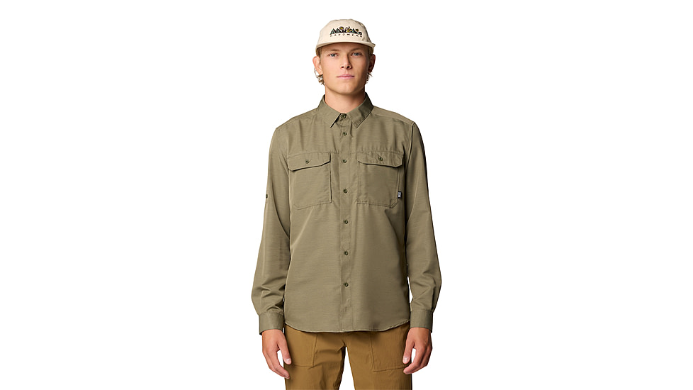 Mountain Hardwear Canyon Long Sleeve Shirt - Mens, Stone Green, XXL, 190423047475