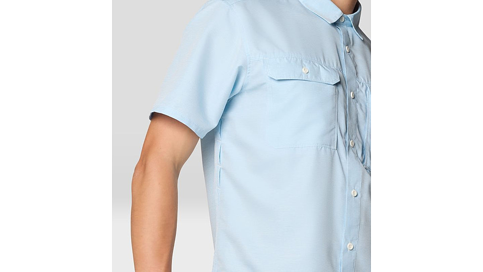 Mountain Hardwear Canyon Short Sleeve - Mens, Blue Chambray, XL, 190423042913