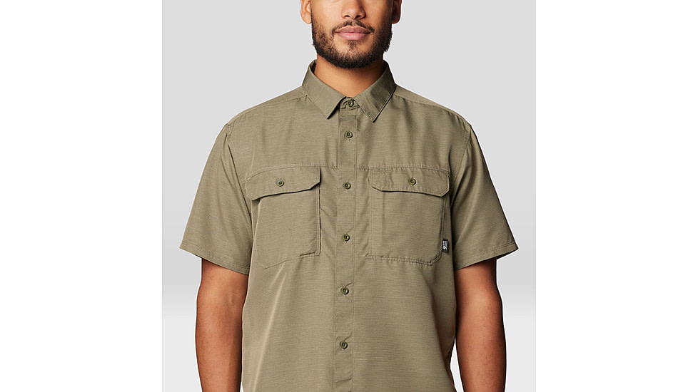 Mountain Hardwear Canyon Short Sleeve - Mens, Stone Green, M, 190423042845